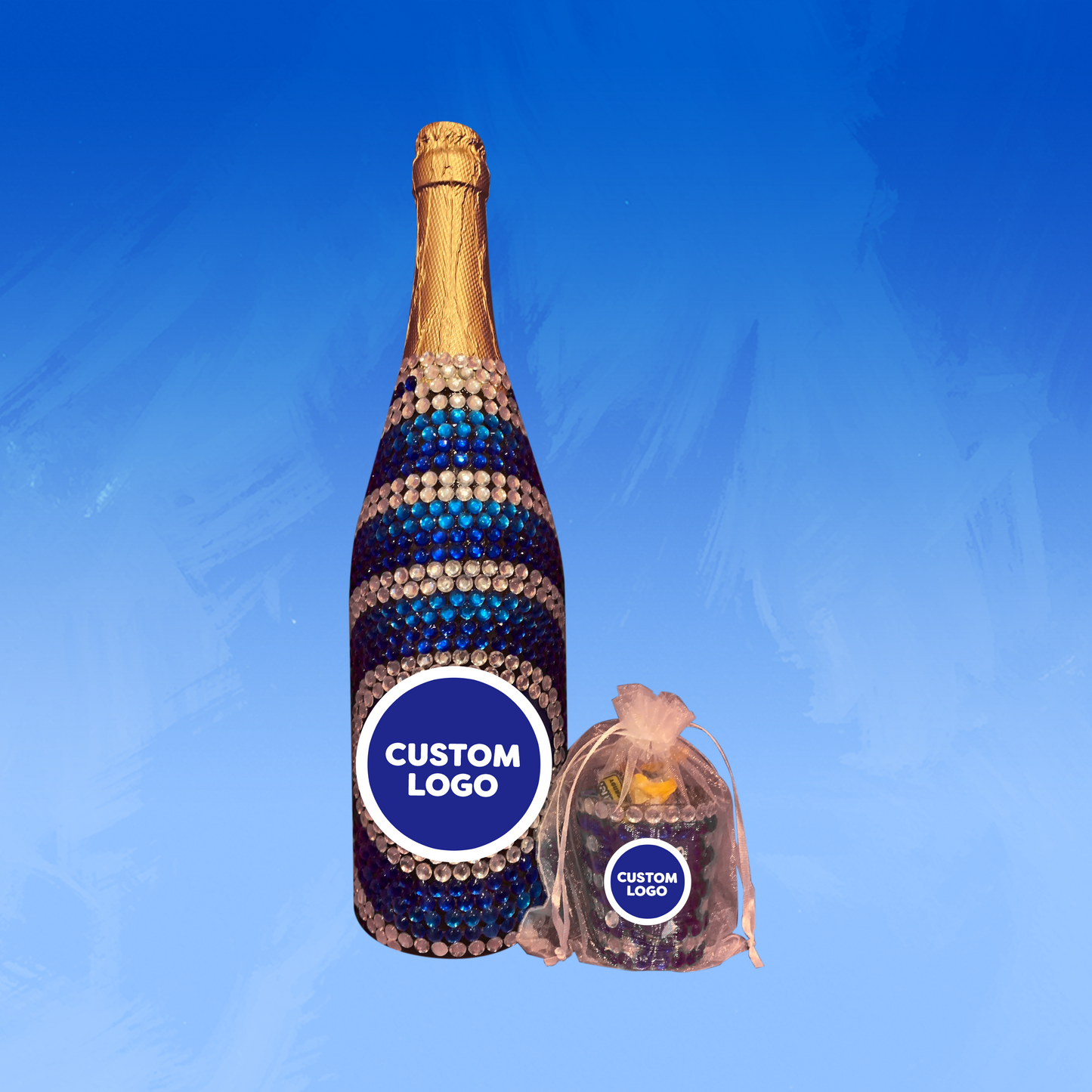 College Bling Bottles® Custom Bundle 2 - includes 1 Regular Bottle & 1 Shot Glass (Best Value)