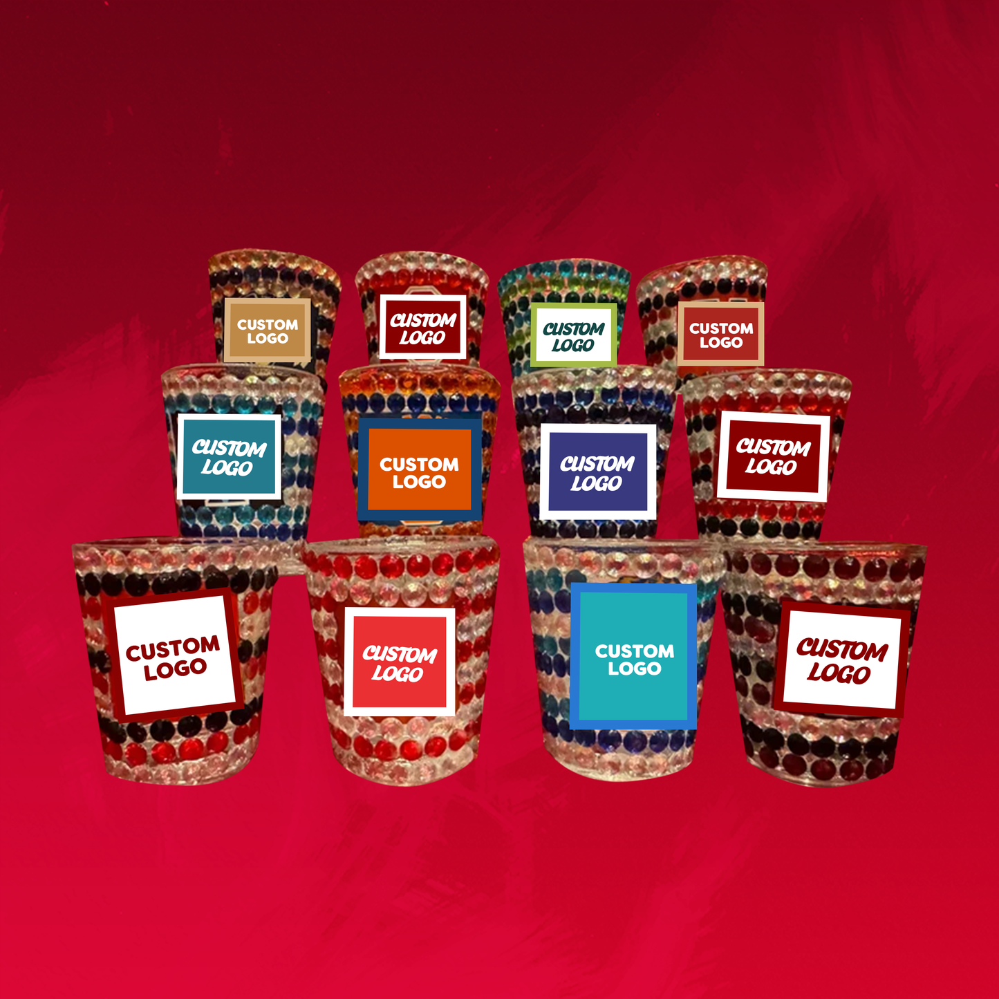 College Bling Shot Glasses - Custom