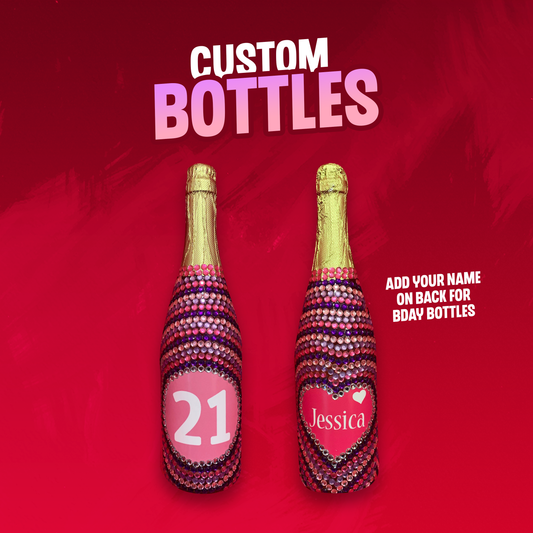 Birthday, Wedding, Anniversary, Corporate, Special Occasion Bling Bottle - Custom